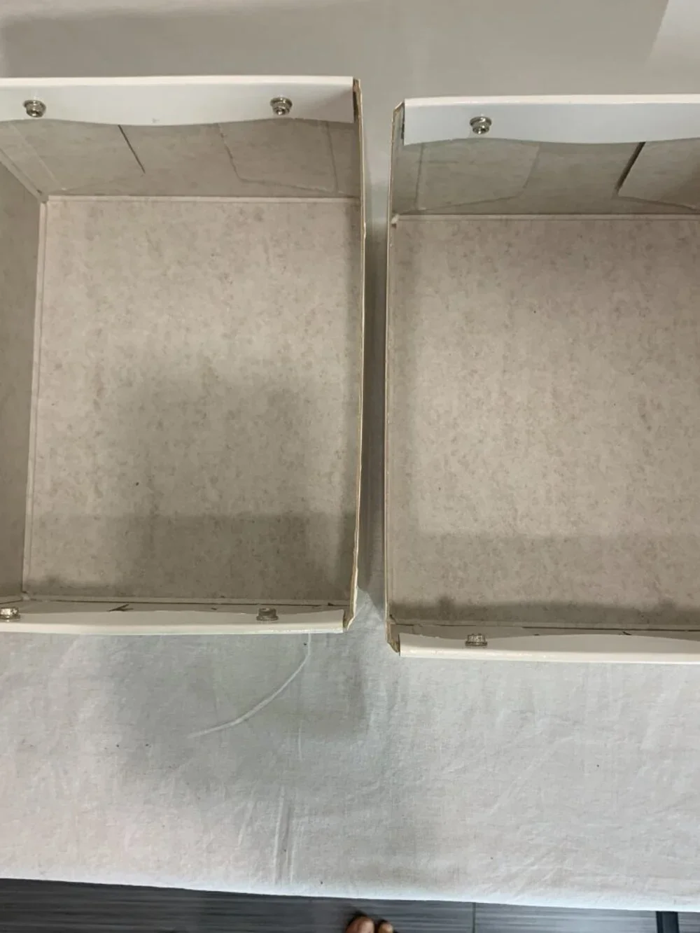 Set of 2 IKEA KVARNVIK Medium White Closet Storage Boxes Desktop